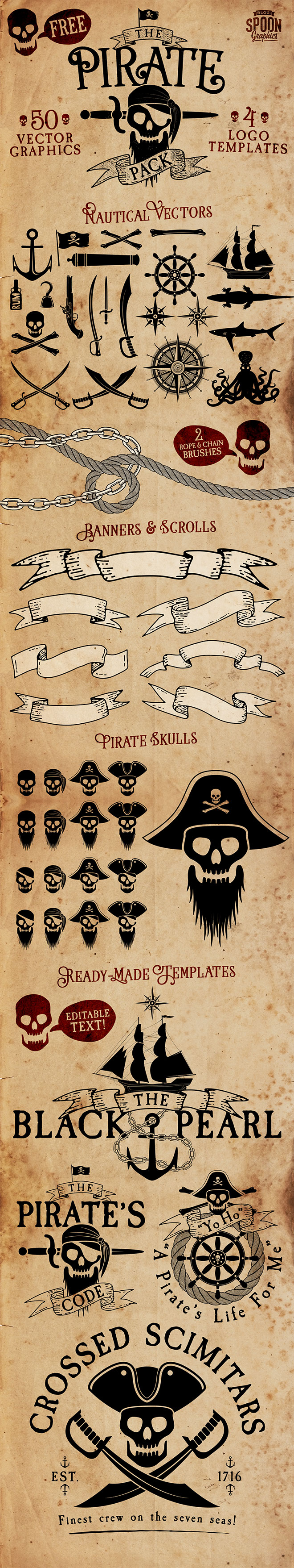 [AI模板]海盗矢量图形和徽标合集