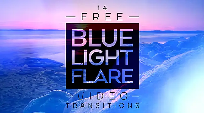 [视频素材]14个蓝光耀斑过渡短视频 